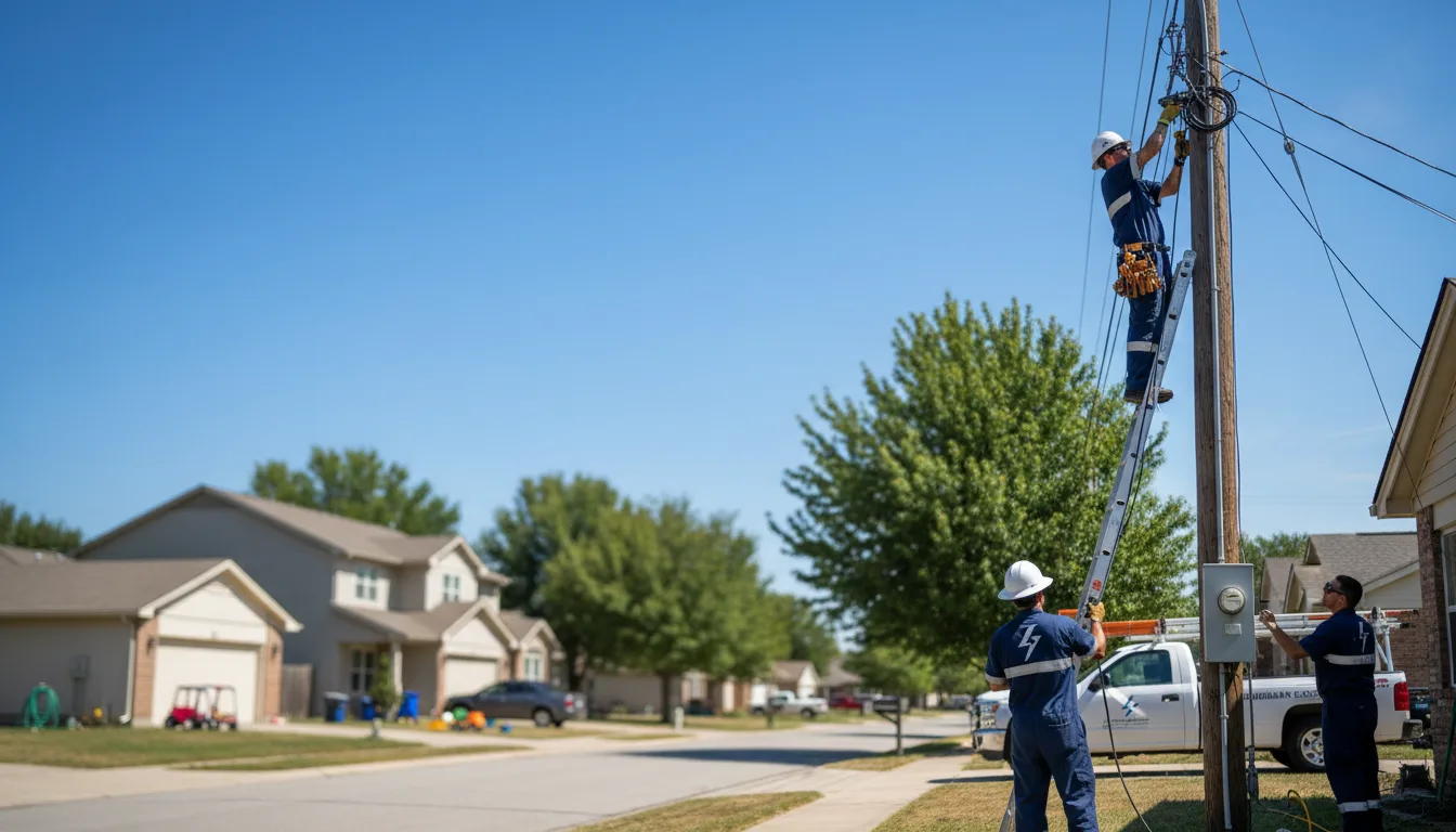 Residential electrician providing installation services in Round Top, TX